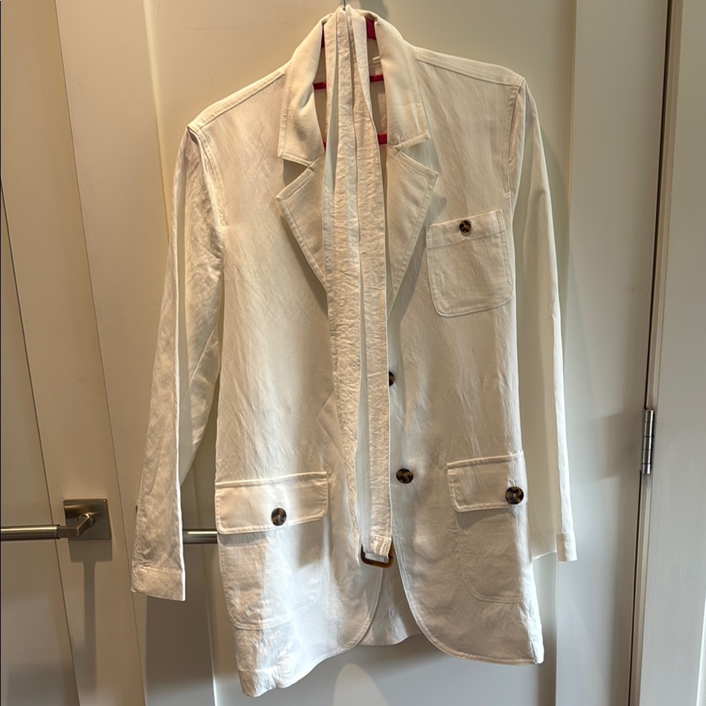 imperial White Blazer with Belt